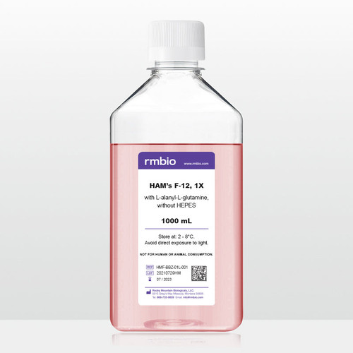 HMF-001: HAM'S F-12 1X with L-alanyl-L-glutamine, without HEPES, 1L