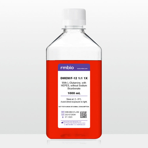 DMEM-009: DMEM/F-12 Ham 1:1 Mixture 1X, with L-glutamine, with HEPES, without Sodium Bicarbonate, 1L