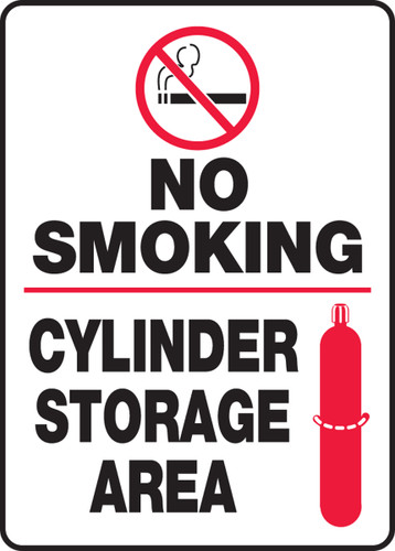 No Smoking Safety Sign: Cylinder Storage Area, 14" x 10", Pack/10 No Smoking Safety Sign: Cylinder Storage Area, 14" x 10", Pack/10