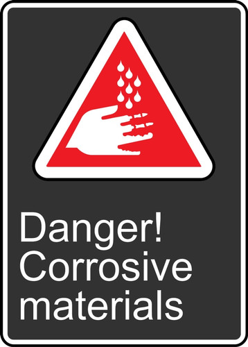 CSA Safety Sign: Danger! Corrosive Materials, 14" x 10", Pack/10