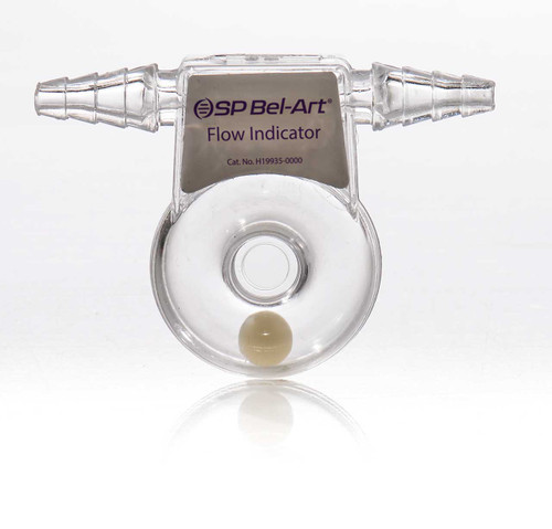 Clear Polycarbonate Flow Indicator, 3 x 2-1/4 in., for 1/4 to 3/8 in. I.D. Tubing