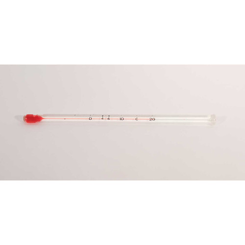 H-B DURAC Blood Bank Liquid-In-Glass Refrigerator Thermometer, 5 to 20C, PFA Safety Coated, Organic Liquid Fill