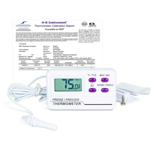 H-B DURAC Calibrated Electronic Thermometer with Waterproof Sensor, 50/70C (58/158F), 39 x 15mm H-B DURAC Calibrated Electronic Thermometer with Waterproof Sensor, 50/70C (58/158F), 39 x 15mm