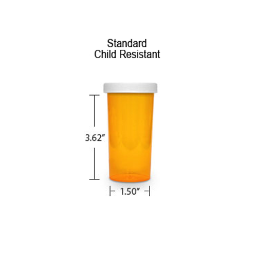 Amber Pharmacy Vials, Child Resistant Caps, 30 dram (1.875 oz)