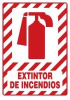 Safety Sign: Fire Extinguisher, 14" x 10", Pack/10