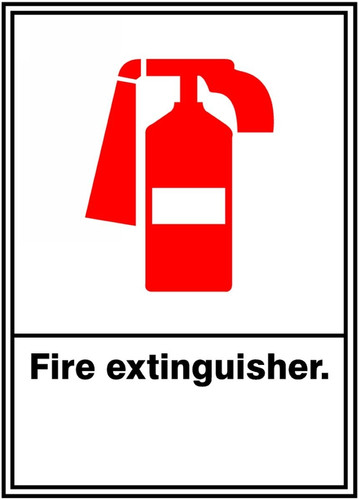 ANSI SIGN - FIRE EXTINGUISHER, 14" x 10", Pack/10