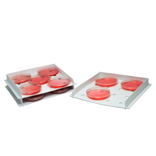 Stackable Petri Dish Incubation Tray, Plastic, 9-7/8 x 9-5/16 x 1-3/8 in., pack/3