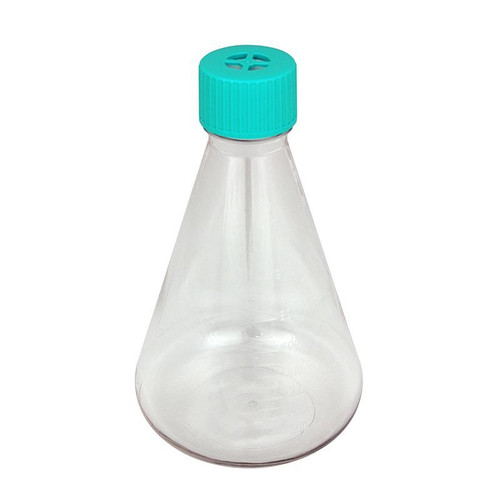 Erlenmeyer Flasks, 500 ml, PETG with HDPE Vented Caps, Sterile, case/12