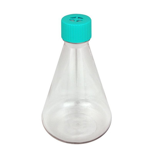 Erlenmeyer Flasks, 1000 ml, PETG with HDPE Vented Caps, Sterile, case/6