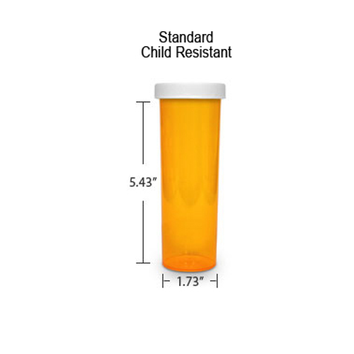 Amber Pharmacy Vials, Child Resistant Caps, 60 dram (3.75 oz)