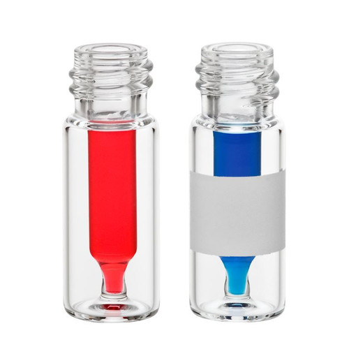 Vial, 0.3mL Fused Insert, Clear with Spot, Large Opening, Screw Thread, 12x32mm, GPI 10-425, pack/100
