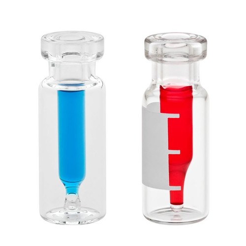 Vial, 0.1mL, Clear with Fused Insert, Large Opening, 12x32mm, 11mm Crimp, pack/100