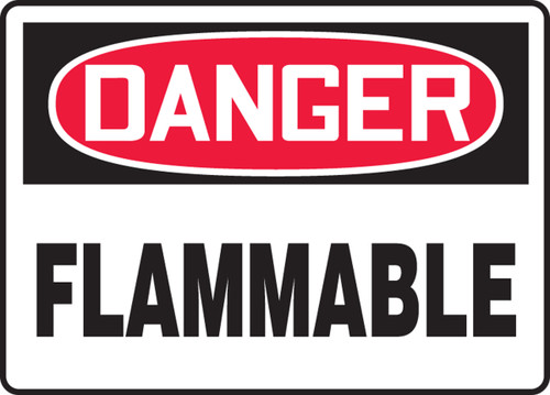 OSHA Safety Sign - DANGER: Flammable, 14" x 20", Pack/10