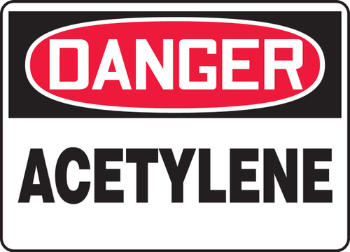 OSHA Safety Sign - DANGER: Acetylene, 14" x 20", Pack/10