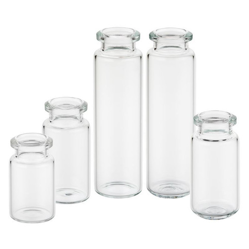 Vial, 20mL, Clear, 20mm Headspace, Flat Bottom, 23x75mm, 20mm Crimp, pack/100