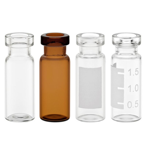 Vial, 2.0mL, Amber with Marking Spot, Silanized, Standard Opening, 12x32mm, 11mm Crimp, pack/100