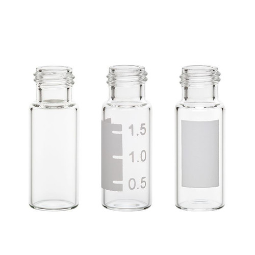 Vial, 2.0mL, RAM, Clear with Marking Spot, Silanized, Large Opening, 12x32mm, 9mm Thread, pack/100
