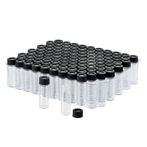 Kit, Clear 2.0mL 12x32mm GPI 10-425 Large Opening Screw Thread Vial and 0.040" PTFE/Red Rubber Septa Lined Closure, pack/100