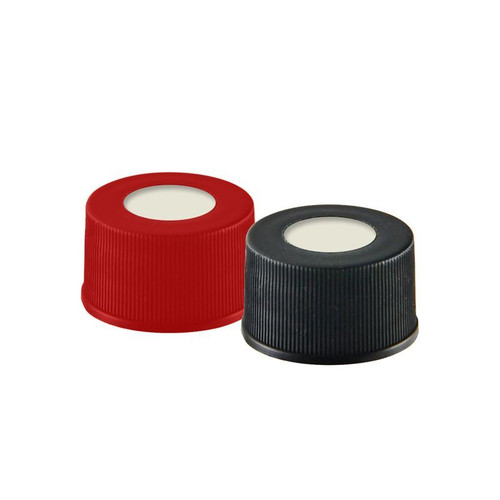 Preassembled Closure and Septa, Red, 8-425, Red PTFE/Silicone Septa, pack/100