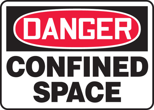 OSHA Safety Sign - DANGER: Confined Space, 14" x 20", Pack/10