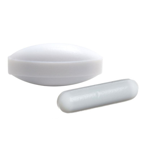 Stir Bars, PTFE, 6mm Diameter x 15mm Long, Egg Shaped, pack/12