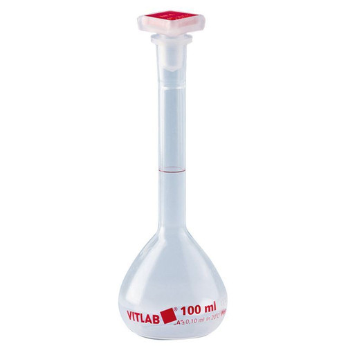Flask, Volumetric, 25mL, PMP, Class A, 10/19, Tolerance: +/-0.04mL, pack/2