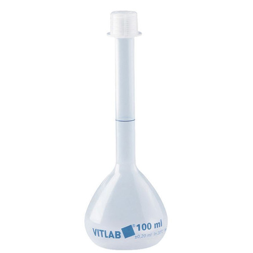 Flask, Volumetric, 25mL, PP, Class B, GL-18, Tolerance: +/-0.08mL, pack/2