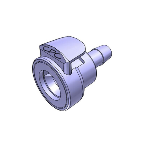 1/4" Hose Barb Non-Valved Coupling Body With Lock, Polycarbonate, CPC MPCK17004T03, pack/50