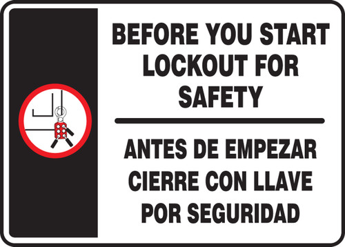 Spanish Bilingual Safety Sign, 14" x 20", Pack/10