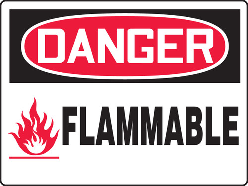 OSHA Safety Sign - DANGER: Flammable, 18" x 24", Pack/10