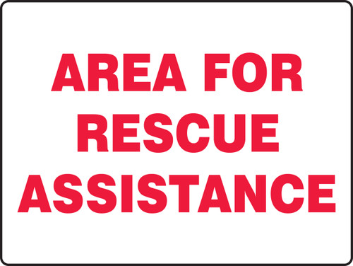 Safety Sign: Area For Rescue Assistance, 18" x 24", Pack/10