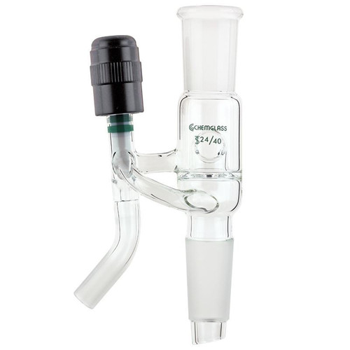 Adapter, Distilling/Splitting, 29/42, 0-4mm Valve, 1/2" Compression Fitting, Process Reactor, each