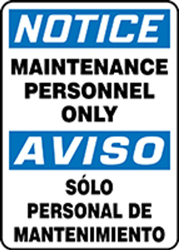 Bilingual OSHA Safety Sign - NOTICE: Authorized Personnel Only, 20" x 14", Pack/10