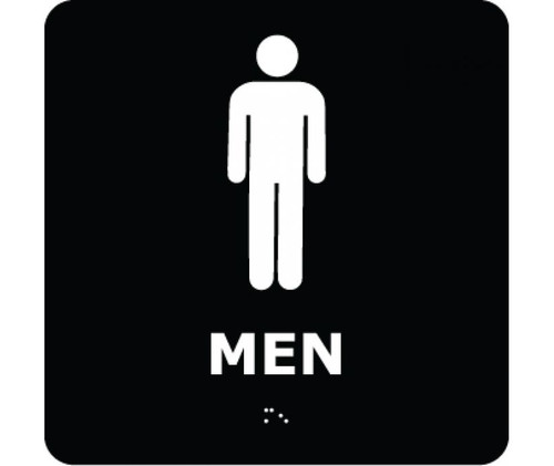 Message & Graphic Ada Braille Men Symbol Entrance Sign
