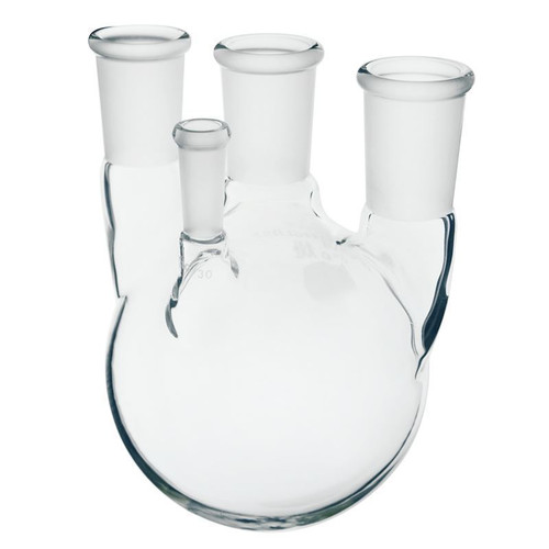 Flask, Round Bottom, 2000mL, Heavy Wall, 4-Neck, 24/40 CN - 24/40 SN's, 10/30 Thermometer Joint, each