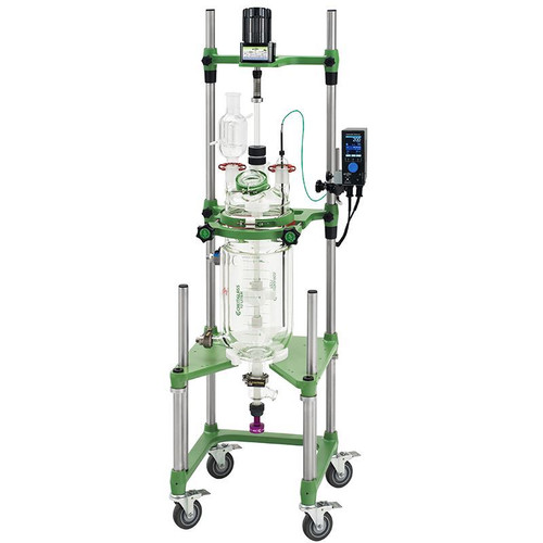 15L Process Reactor, Complete, Electric Motor, 70.1" OAH with Motor, 15.3" Clearance Below Valve, each