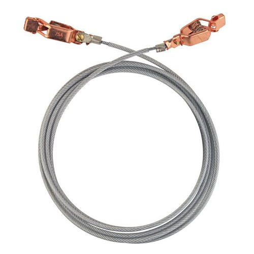 Wire, 10ft Length, Bonding and Grounding, Carbon Steel, Clear Vinyl Insulation with 5/8" Copper Alligator Clip on each end, each