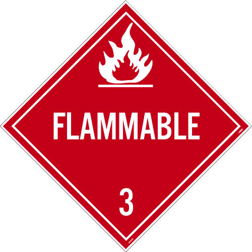 Flammable 3 Dot Placard Sign Adhesive Backed Vinyl, 10.75" X 10.75"
