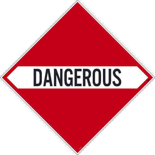 Dangerous Dot Placard Sign Unrippable Vinyl, 10.75" X 10.75"
