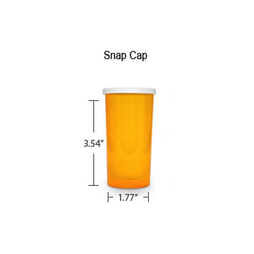 Amber Pharmacy Vials, Snap Off Caps, 40 dram (2.5 oz)