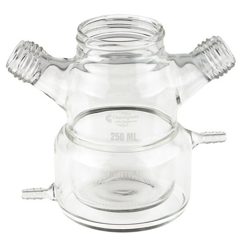 Spinner Flask Only, 250mL, Jacketed, BioProcess, Plain Bottom, each