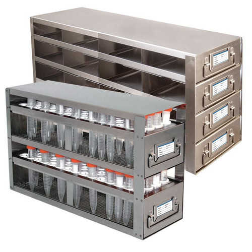 Freezer Rack Only, Upright Drawer Style, for Standard 2" Boxes, Box Capacity: 5L x 3H, 26-3/4"L x 5-1/2"W x 7-1/8"H, each