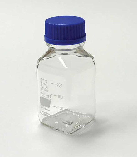 Media Storage Bottles, Borosilicate Glass, Square, 500 ml, case/10