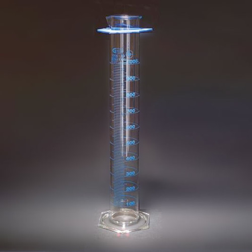 Graduated Cylinder, Borosilicate Glass, Double Scale, Class A, Individually Certified, 1000 ml