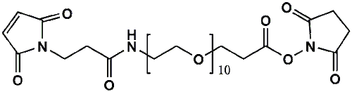 High Purity PEG Reagent, Maleimide-NH-PEG10-CH2CH2COONHS Ester, 97% Min Purity, 1 gram