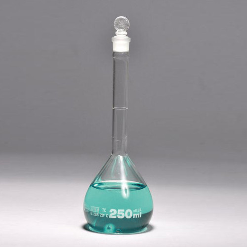 Volumetric Flask, Class B, Glass Stopper, 2000 ml, case/4