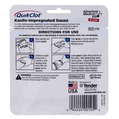 Adventure Ready Brands QuikClot® Gauze 3" x 2', Bleeding, case/12 