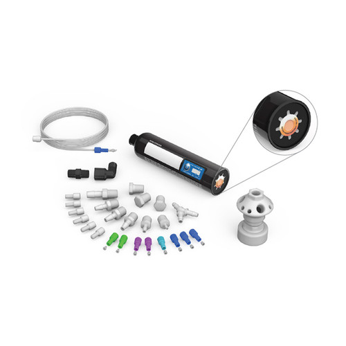 CP Lab Safety HPLC Waste Kit Plus for 38-400 Bottles with 10-port Cap, Tubing, Color Carbon Filter, Adapters 