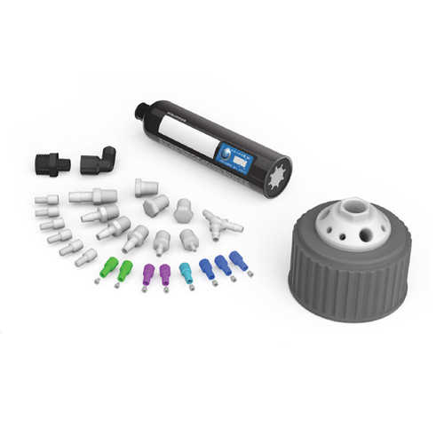 CP Lab Safety HPLC Waste Kit - Basic, 83B, 10-port, size XL (1 x 1/2" NPT, 3 x 1/4" NPT, 6 x 1/4-28) 
