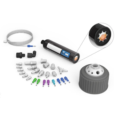 CP Lab Safety HPLC Waste Kit - Plus, 83B, 10-port, size XL (1 x 1/2" NPT, 3 x 1/4" NPT, 6 x 1/4-28) 